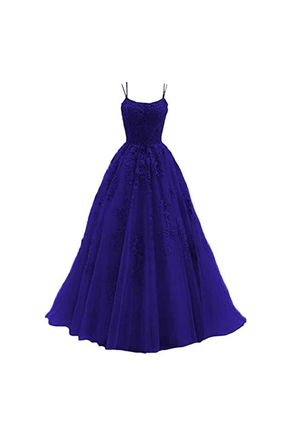 Chiffon Long Bridesmaid Dresses for Wedding 2025 Women's Spaghetti Straps Formal Evening Party Gown with Slit(Dark Blue,3XL)