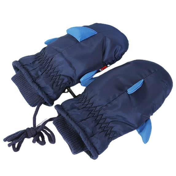Povozer Children Toddlers & Baby Mittens Winter Waterproof Mittens(Navy,2-8Y)