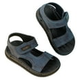 thumbnail image 1 of Povozer Children's Shoes 2025 Boys Open Toe Doule Hook Loop Toddler Sport Sandals(Toddler/Little Kid/Big Kid) for US Size 3.5,Blue, 1 of 5