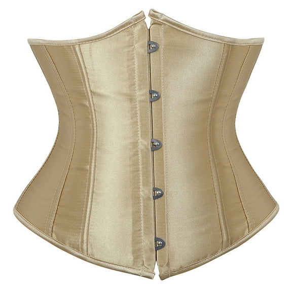 Povozer Corset Top for Women Pirate Corsets Shapewear Steampunk Corset Overbust(Beige,M)
