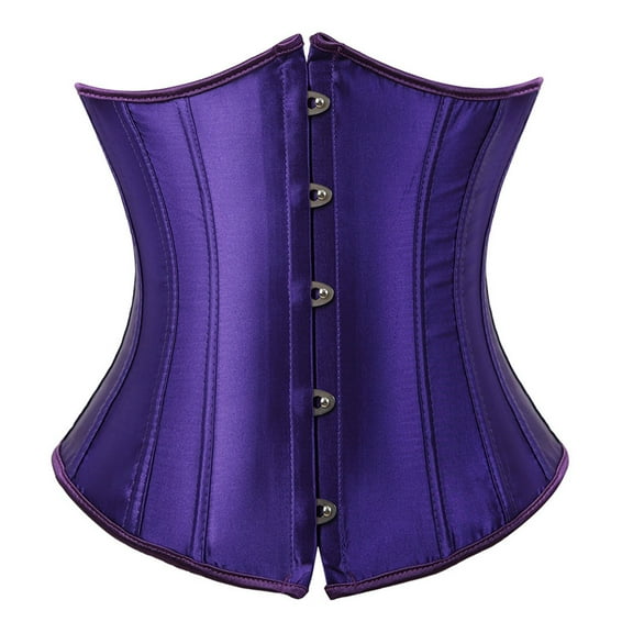 Povozer Corset Top for Women Pirate Corsets Shapewear Steampunk Corset Overbust(Dark Purple,S)