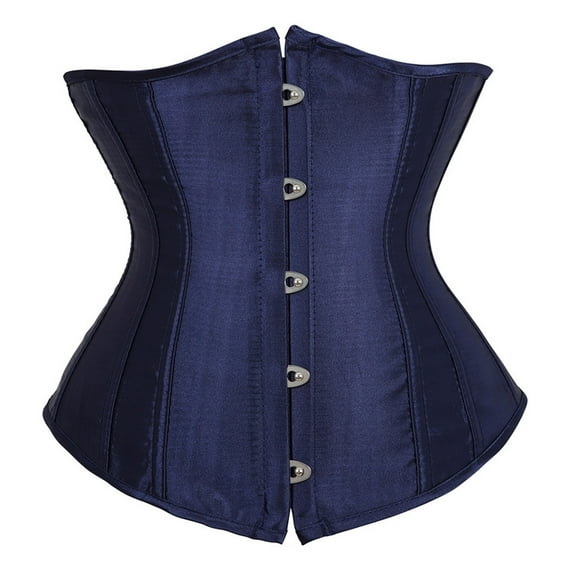 Povozer Corset Top for Women Pirate Corsets Shapewear Steampunk Corset Overbust(Navy,S)