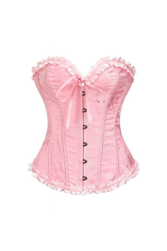 Corset Tops for Women, Bustier Shapewear Lingerie, Lace Waist Push up Bodysuit(RD2,XL)