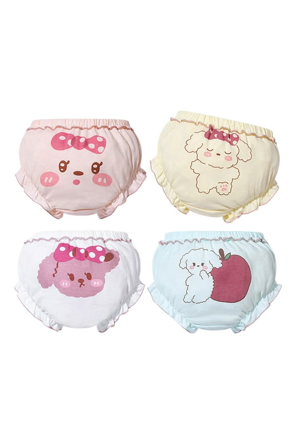 Cotton Underwear Baby Girl Undies Breathable Bloomers Briefs Infant Toddler Panties Kids Ruffle Assorted Boxer 4-Pack(Pink,2-3 Years)