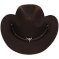 thumbnail image 1 of Povozer Cowboy Hat Kids Western Hat With Star Studs Adjustable Strap For Outdoor And Party Wear,Size 3-18 Years,Coffee, 1 of 7