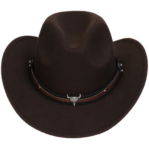 Povozer Cowboy Hat Kids Western Hat With Star Studs Adjustable Strap For Outdoor And Party Wear,Size 3-18 Years,Coffee