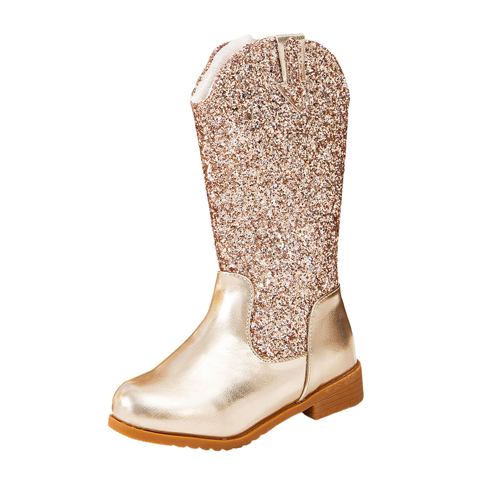 Splozh Girls Cowgirl Boots Mid Calf Square Toe Western Boot