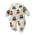 thumbnail image 1 of Povozer Fall Outfit Baby Girl Newborn Infant Baby Girl Boy Fleece Thick Warm Jumpsuit Playsuit Romper Clothes,Size 0-3 Months,green, 1 of 4