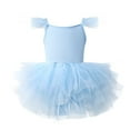 thumbnail image 1 of Povozer Flower Girl Lace Tulle Dress Princess Dance Maxi Gown Dress(Blue,3-4Y), 1 of 2