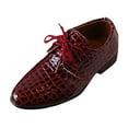 thumbnail image 1 of Povozer Formal Dress for Boy Casual School Formal Lace up Dress Shoes for Boy(Red,1 Big Kids), 1 of 6