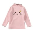 thumbnail image 1 of Povozer Girl Shirts Toddler Turtleneck Baby Girl Boy Long Sleeve Shirt Solid Color Shirt Knitwear Blouse Fall Winter Clothes for 3-4 Years,Pink, 1 of 5