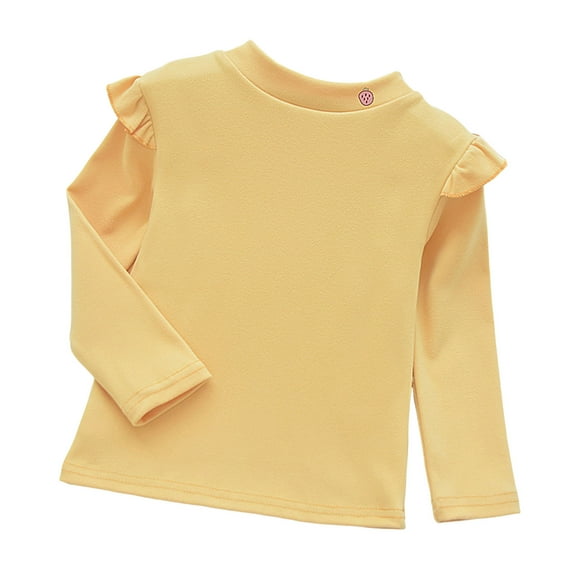 Povozer Girl Sweatshirts for Kids Baby Girls' and Toddler Long Sleeve Ruffle Top for 2-3 Years,Yellow