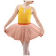 thumbnail image 1 of Povozer Girl Tutu Skirt Tulle Fluffy Princess Ballet Dress Up Dance Party Costume(Orange,8-12T), 1 of 4
