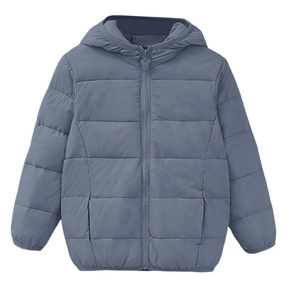 Povozer Girls Winter Coats Heavyweight Warm Jackets Puffer Wadding Outwear(Blue,6-7Y)