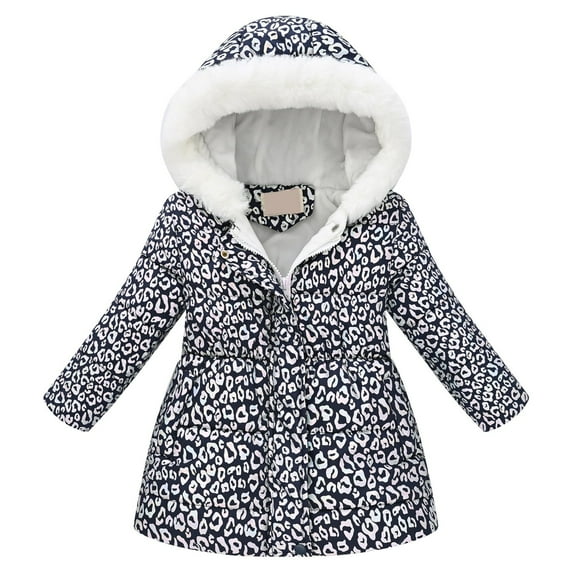 Povozer Girl's Winter Coat Warm Fleece Puffer Jacket Waterproof Parka with Hood(OTHER,5T-6T)