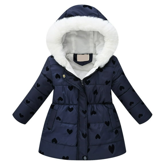 Povozer Girl's Winter Parka Coat Long Waterproof Warm Fleece Puffer Jacket(Black,4T-5T)