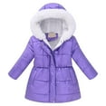 thumbnail image 1 of Povozer Girl's Winter Parka Coat Long Waterproof Warm Fleece Puffer Jacket(Purple,7-8Y), 1 of 6