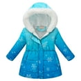 thumbnail image 1 of Povozer Girl's Winter Parka Coat Long Waterproof Warm Fleece Puffer Jacket(Sky Blue,7-8Y), 1 of 6