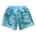 thumbnail image 1 of Povozer Girls Bike Shorts Girls Shorts High Waist Straight Sparkly Glitter Party Dance Shorts for 2-3 Years,Light Blue, 1 of 2