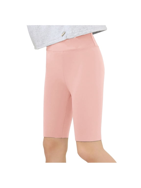 Girls Bike Shorts Littler Girls Dance Shorts Toddler Safety Active under Dress Shorts(Pink,130)
