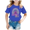thumbnail image 1 of Povozer Girls Birthday Party T-Shirt Birthday Outfit for Toddler Girls(Blue,11-12Y), 1 of 4