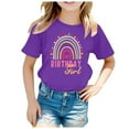 thumbnail image 1 of Povozer Girls Birthday Party T-Shirt Birthday Outfit for Toddler Girls(Purple,11-12Y), 1 of 4