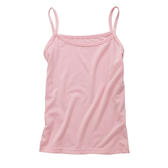 Povozer Girls' Camisole Undershirt Super Soft Cotton Tank Tops Cami Undershirt(Red,5-6Y)