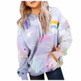 thumbnail image 1 of Povozer Girls Casual Long Sleeve Hoodies,Girls Hoodie Pullover with Graphic Print Long Sleeve Top Girls Fashion Size 7-8 Years,Purple, 1 of 6