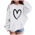 thumbnail image 1 of Povozer Girls Casual Long Sleeve Sweatshirt Crew Neck Cute Pullover Heart Print(White,7-8Y), 1 of 4