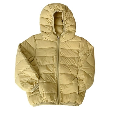 Povozer Girls Jacket Lightweight Winter Coats with Pockets Warm Puffer Outwear(Yellow,1T-2T)