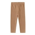 thumbnail image 1 of Povozer Girls Legging Cotton Ankle Length Kids & Toddler Pants(Khaki,5-6 Years), 1 of 3