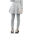 thumbnail image 1 of Povozer Girls Leggings Toddler Girls Pants School Uniform Pants Skirt Leggings(Gray,12-14Y), 1 of 6