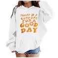 thumbnail image 1 of Povozer Girls Long Sleeve Hooded Sweatshirt,Girls Soft Hoodie Pullover Fleece Lined Long Sleeve Top Girls Fashion Size 8-10 Years,White, 1 of 4