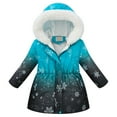 thumbnail image 1 of Povozer Girls' Long Winter Coats Warm Parka Lined Puffer Jacket Thicken Fleece Hooded(Black,5T-6T), 1 of 6
