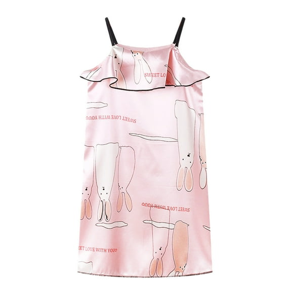 Povozer Girls Nightgowns Sleepwear Kids Pajamas Summer Toddler Button Up Pajamas Summer Pjs for Girls Boys for 9-10 Years,Pink