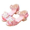 thumbnail image 1 of Povozer Girls Princess Dress up Shoes Dress Shoes for Girls with Diamond(Pink,11 Little Kid), 1 of 6
