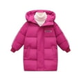 thumbnail image 1 of Povozer Girls' Puffer Jacket Soft Fleece Lined Warm Hooded Winter Coat(Red,7-8Y), 1 of 4
