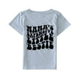 thumbnail image 1 of Povozer Girls Short Sleeve Ringer Tee Tops Contrast Binding Cotton T-Shirts (Gray, 5-6 Years), 1 of 6