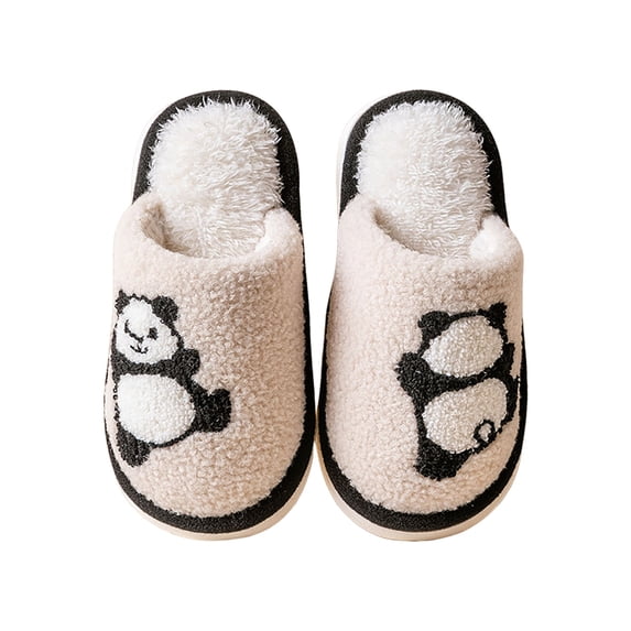 Povozer Girls Slippers Memory Foam Toddler Comfort Fleece Lined House Shoes(Beige,13)