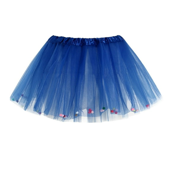 Povozer Girls Tutu Skirt Elastic Tulle Tutu Skirt Dance Ballet Tutu Kids(Blue,2-12Y)