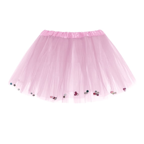 Povozer Girls Tutu Skirt Elastic Tulle Tutu Skirt Dance Ballet Tutu Kids(Pink,2-12Y)