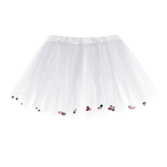 Povozer Girls Tutu Skirt Elastic Tulle Tutu Skirt Dance Ballet Tutu Kids(White,2-12Y)