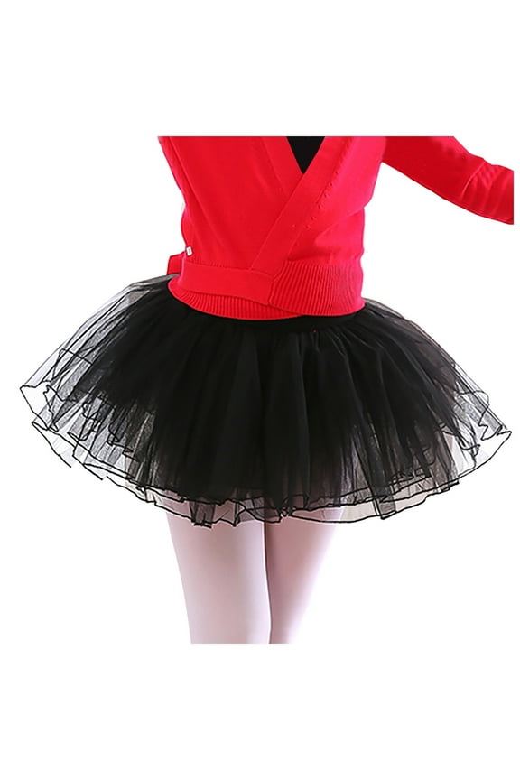 Girls Tutu Skirt Tulle Ballet Skirts Princess Tutu for Girl Christmas(Black,3-5T)