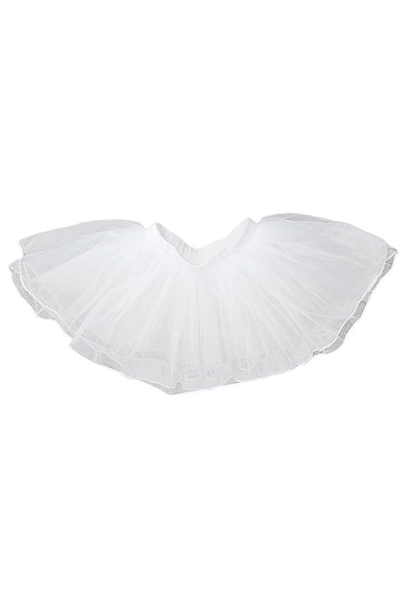Girls Tutu Skirt Tulle Ballet Skirts Princess Tutu for Girl Christmas(White,5-8T)
