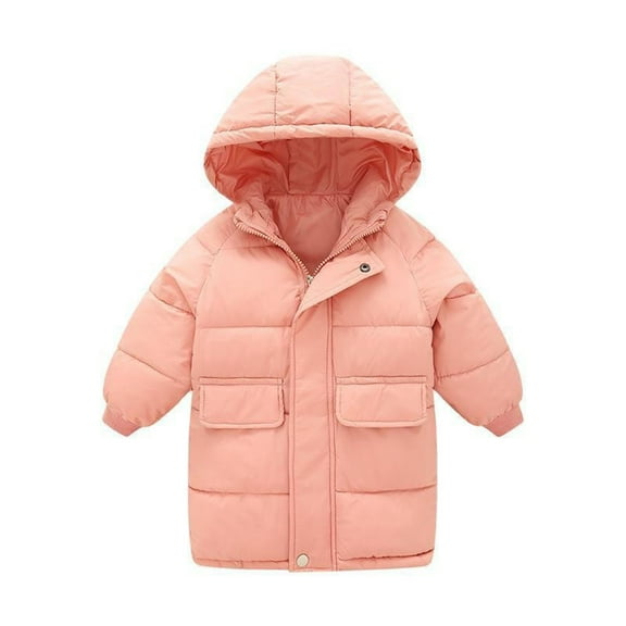 Povozer Girls Winter Coats Warm Jackets Puffer Cotton Wadding Outwear(Pink,4-5Y)