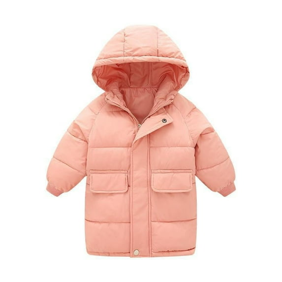 Povozer Girls Winter Coats Warm Jackets Puffer Cotton Wadding Outwear(Pink,4-5Y)