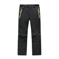 thumbnail image 1 of Povozer Girls Winter Outdoor Skiing Pants Kids Warm Fleece Lined Softshell Trousers(Black,7-8Y), 1 of 5