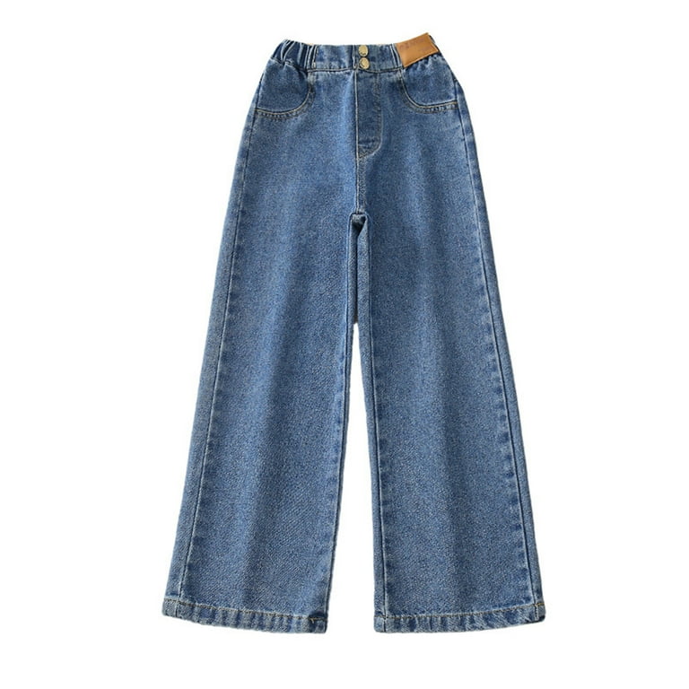Povozer Girls's Jeans Wide Leg Flare Cargo Jeans Denim Pants Povozer Girls's Jeans Wide Leg Flare Cargo Jeans Denim Pants