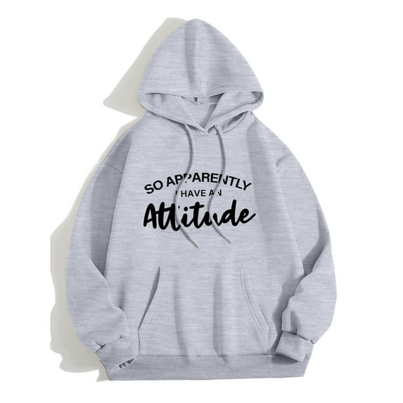 Povozer Hoodies for Women Cute Preppy Sweatshirt Teen Girls Long Sleeve Pullover Hooded Tops Fall Winter Clothes 2025(Light Gray,XL)
