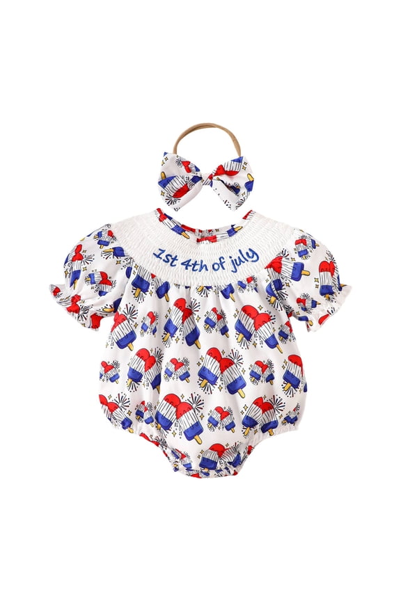 Infant Boys Romper Bodysuit Baby Boy 250 Anniversary Boys Independence Day Suit Children's Clothes Short Sleeved Shirt Bib Shorts Three Piece Suit Size 3-6 Months,Blue